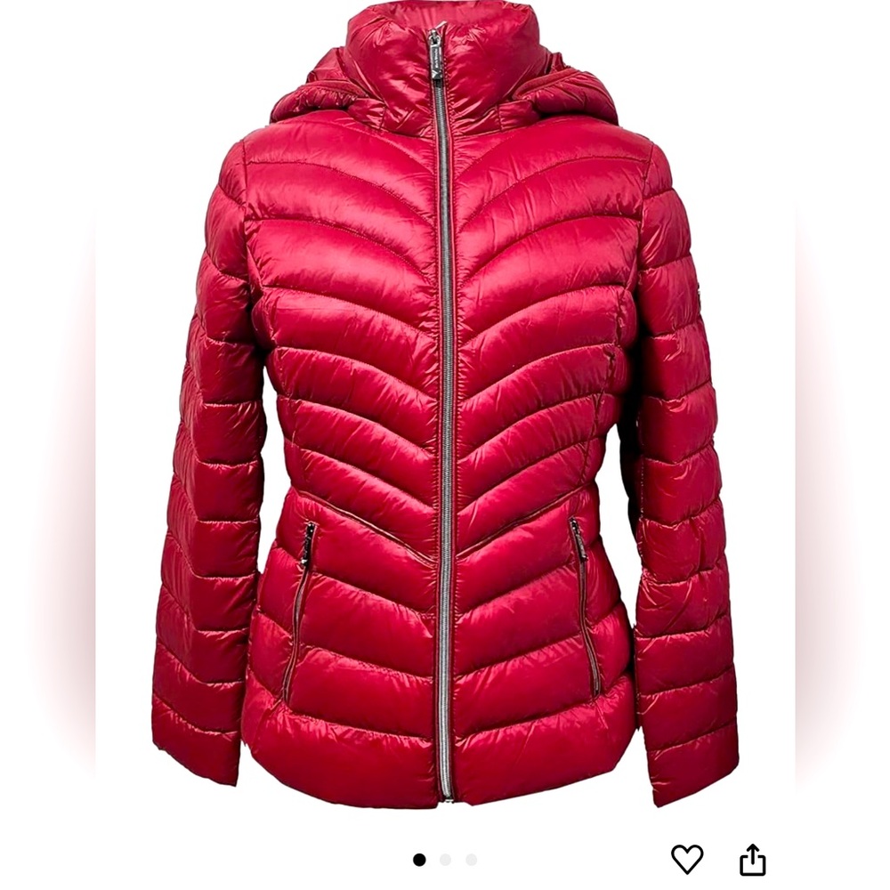 Michael Kors Red Chevron Lightweight Packable Dow… - image 1